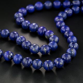 Mid-Century Lapis Bead Necklace - 4