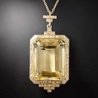 Mid-Century Large 74 Carat Citrine Pendant - 1
