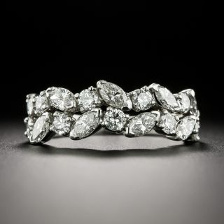 Mid-Century Marquise and Round Diamond Band Ring - 4
