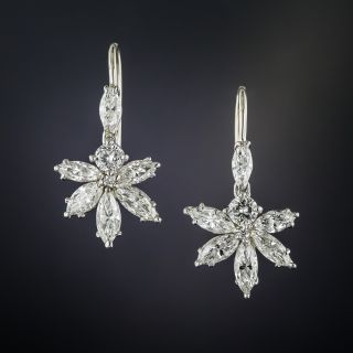 Mid-Century Marquise Diamond Earrings 