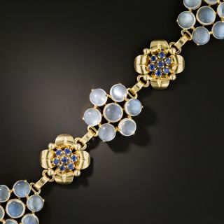 Mid-Century Moonstone and Sapphire Bracelet - 2