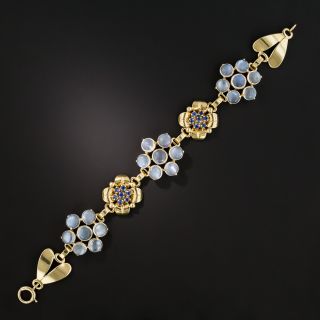 Mid-Century Moonstone and Sapphire Bracelet