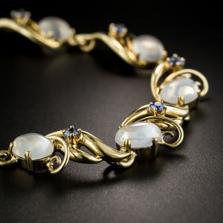 Mid-Century Moonstone and Sapphire Bracelet