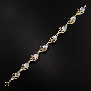 Mid-Century Moonstone and Sapphire Bracelet - 3