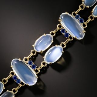 Mid-Century Moonstone and Sapphire Bracelet - 1