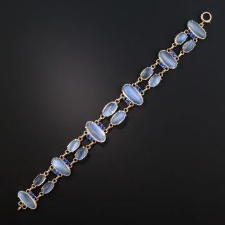 Mid-Century Moonstone and Sapphire Bracelet