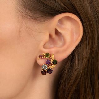 Mid-Century Multi-Gem Earrings