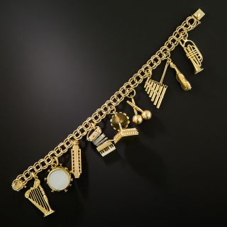 Mid-Century Musical Charm Bracelet - 4