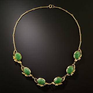 Mid-Century Natural Jade Necklace - 4