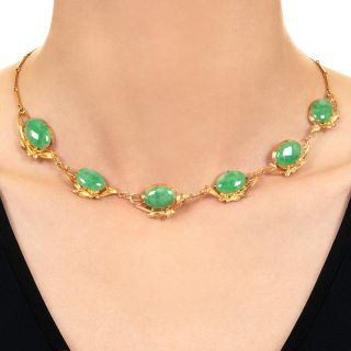 Mid-Century Natural Jade Necklace