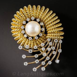 Mid-Century Nautilus Brooch - 2