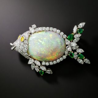 Opal and Diamond Fish Brooch by McTeigue & Co. - 4