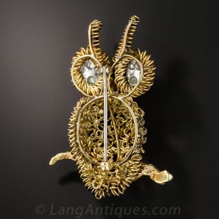 Mid-Century Owl Brooch