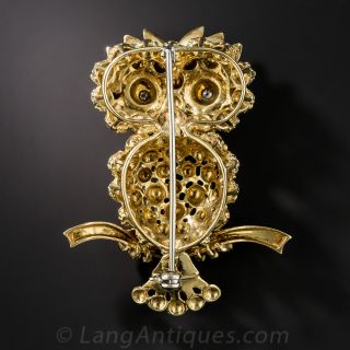 Mid-Century Owl Brooch
