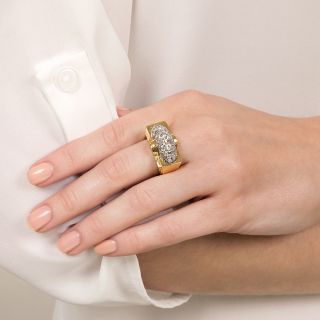 Mid-Century Pavé Diamond Ring