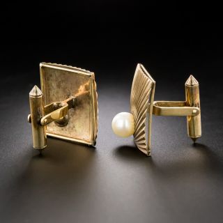 Mid-Century Pearl Cufflinks