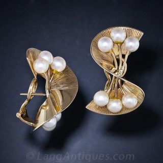 Mid-Century  Pearl Earrings