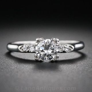 Mid-Century Platinum .50 Carat Diamond Engagement Ring