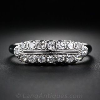 Mid-Century Platinum and Diamond Band Ring