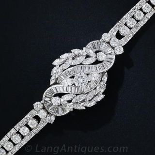 Mid-Century Platinum and Diamond Bracelet 