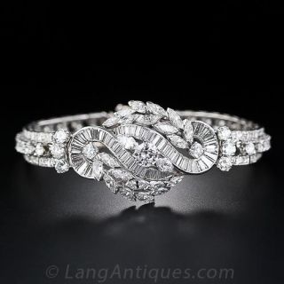 Mid-Century Platinum and Diamond Bracelet 
