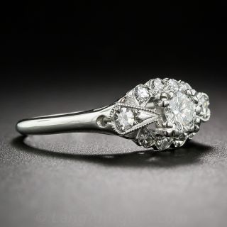 Mid-Century Platinum and Diamond Ring