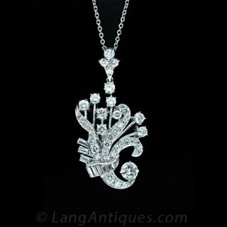 Diamond Spray Pendant Necklace Main View