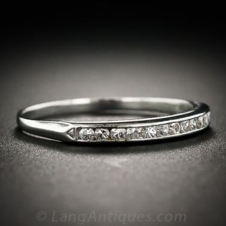 Mid-Century Platinum and Diamond Wedding Band