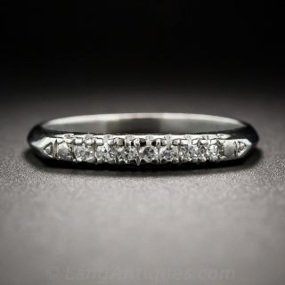 Mid-Century Platinum and Diamond Wedding Band