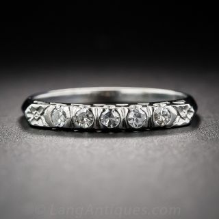 Mid-Century Platinum and Diamond Wedding Band