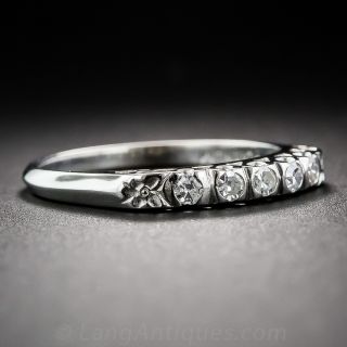 Mid-Century Platinum and Diamond Wedding Band
