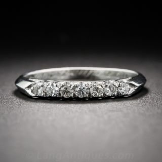 Mid-Century Platinum and Diamond Wedding Band