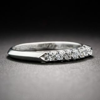 Mid-Century Platinum and Diamond Wedding Band
