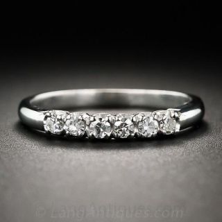 Mid-Century Platinum and Diamond Wedding Band