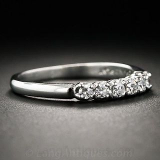 Mid-Century Platinum and Diamond Wedding Band