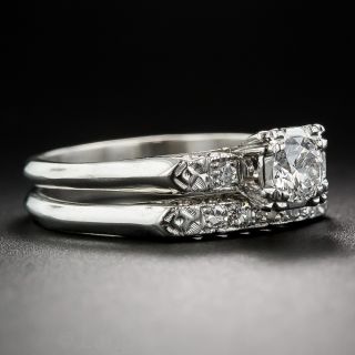 Mid-Century Platinum and Diamond Wedding Set