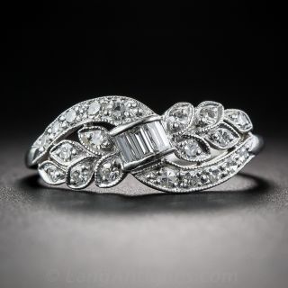 Mid-Century Platinum Diamond Band Ring