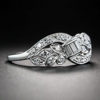 Mid-Century Platinum Diamond Band Ring