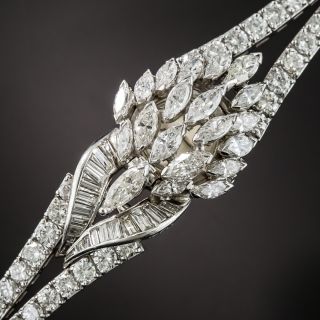 Mid-Century Platinum Diamond Bracelet Watch 