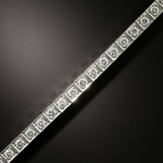 Mid-Century Platinum Diamond Line Bracelet - 2