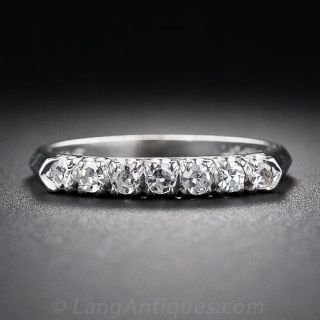 Mid-Century Platinum Diamond Wedding Band