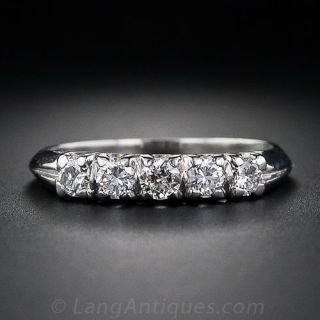 Mid-Century Platinum Diamond Wedding Band