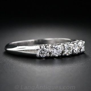 Mid-Century Platinum Diamond Wedding Band
