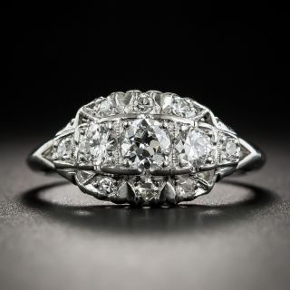 Mid-Century Platinum Three-Stone Diamond Ring - 2