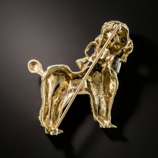 Mid-Century Poodle with Diamond Collar Pin