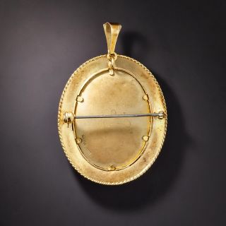 Mid-Century Portrait Pendant/Brooch, Italian