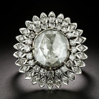 Mid-Century Rose-Cut Diamond Flower Ring - 2