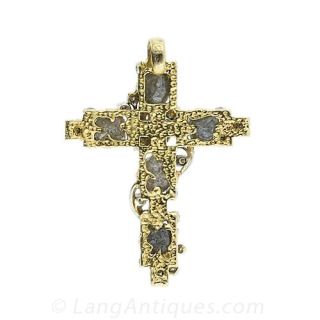 Mid-Century Rough  Diamond Cross
