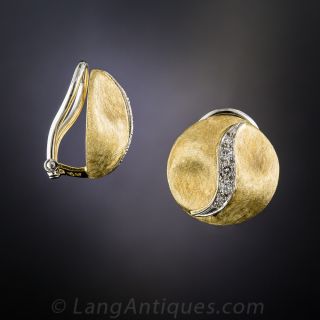 Mid-Century Round Diamond Earrings