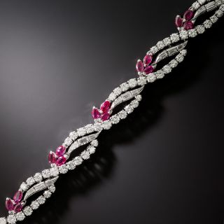 Mid-Century Ruby and Diamond Bracelet - 2